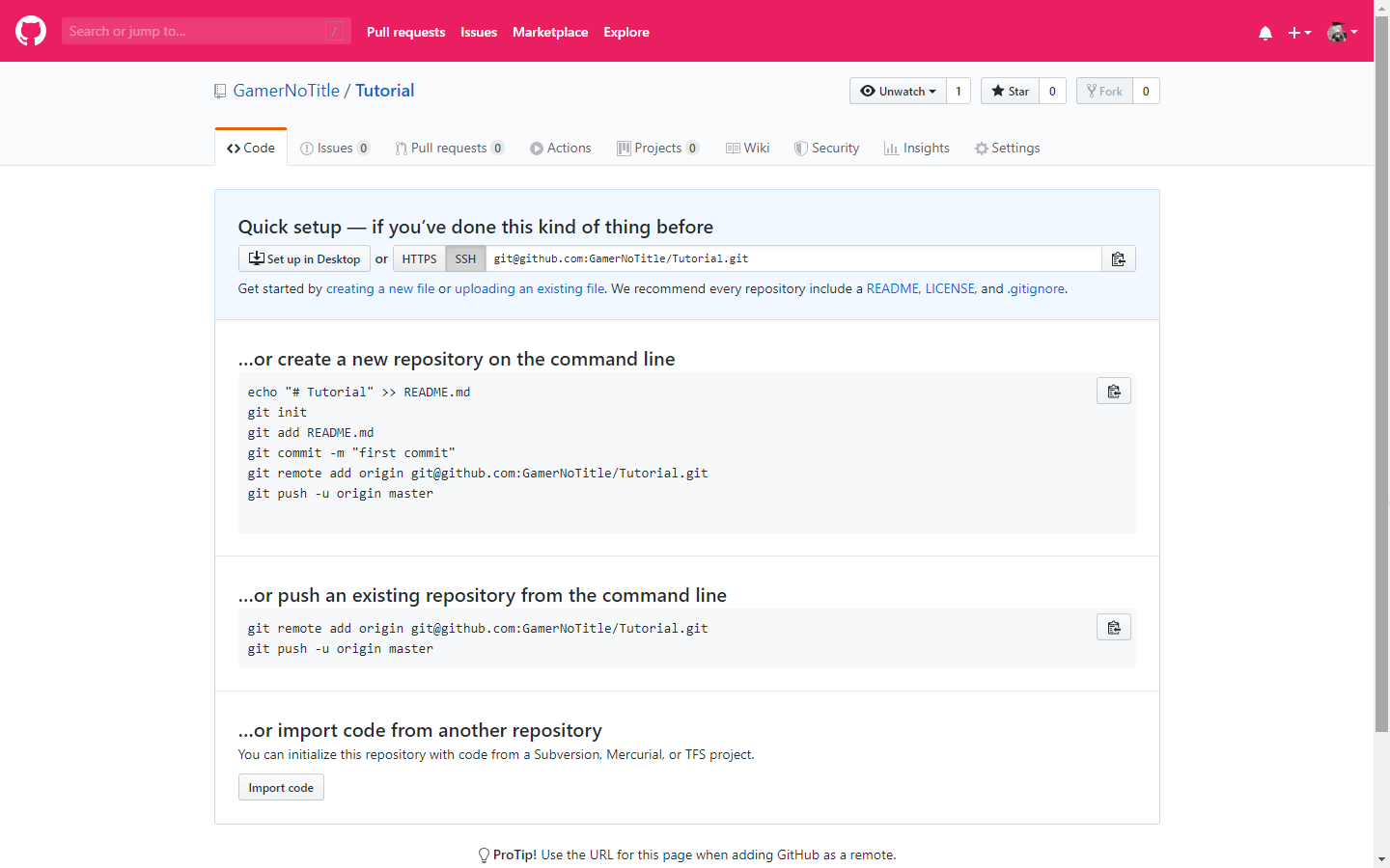 Github仓库新仓库
